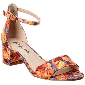 FREE PEOPLE PRINTED MARIGOLD SATIN SANDAL